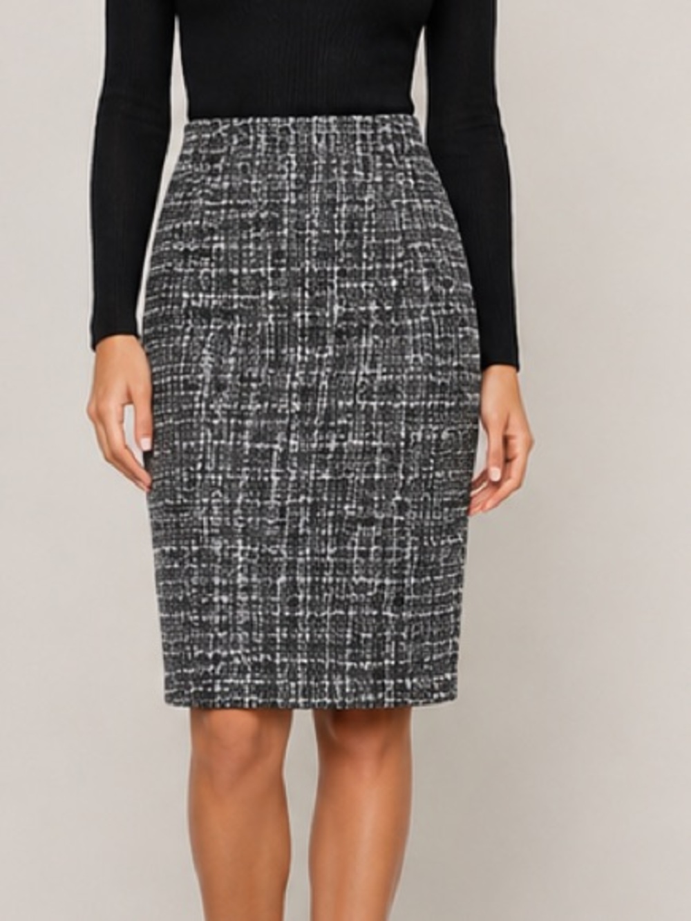 Louben Wool Blend Tweed Skirt